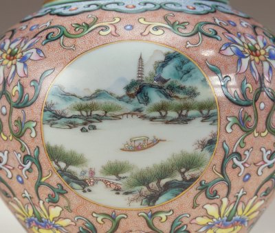 图片[3]-Pot with pastel color, four seasons, mountains and waters-China Archive